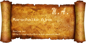 Marschalko Ajna névjegykártya